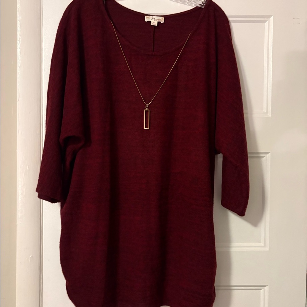 Misia Deep Red Knit Top 3X